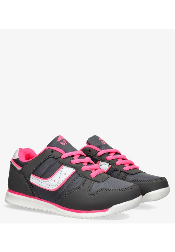 Casu - Szare buty sportowe sznurowane casu ld11c-14. Kolor: szary