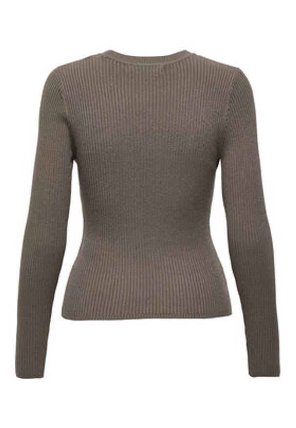 only - ONLY Sweter Louisa 15344579 Brązowy Slim Fit. Kolor: brązowy. Materiał: syntetyk