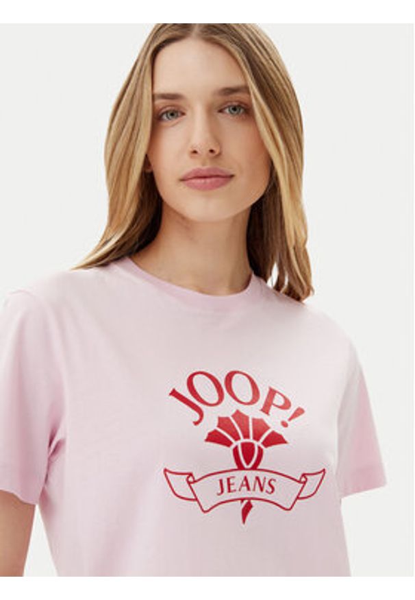 JOOP! Jeans T-Shirt Toldi 30046273 Różowy Regular Fit. Kolor: różowy. Materiał: bawełna