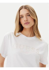 Guess T-Shirt V5GI09 K9RM1 Biały Regular Fit. Kolor: biały. Materiał: bawełna