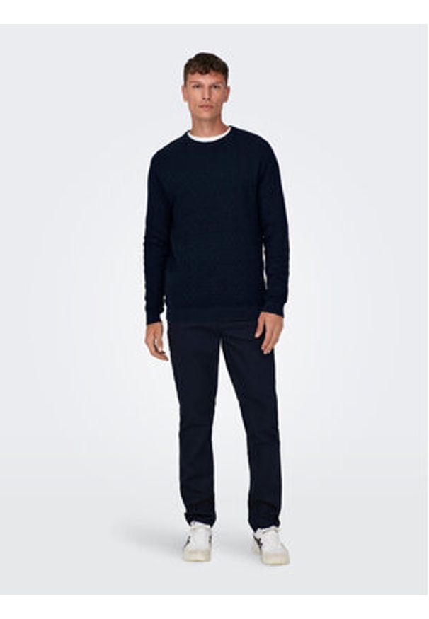 Only & Sons Sweter 22026559 Granatowy Regular Fit. Kolor: niebieski. Materiał: syntetyk