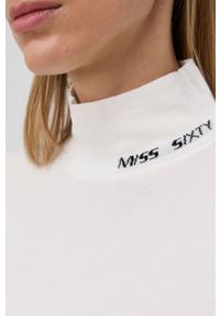 Miss Sixty Sweter damski kolor biały z półgolfem. Okazja: na co dzień. Kolor: biały. Materiał: dzianina. Długość rękawa: długi rękaw. Długość: długie. Styl: casual #4