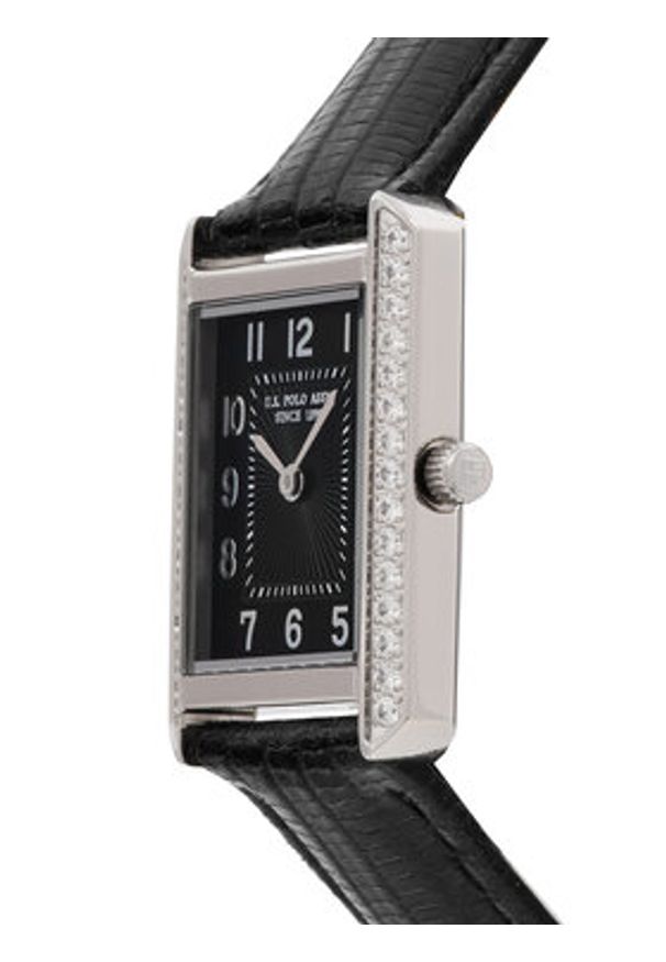 U.S. Polo Assn. Zegarek Athena USP8500BK Czarny. Kolor: czarny. Materiał: skóra