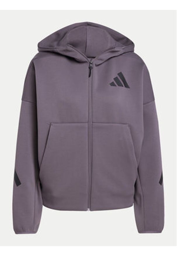Adidas - adidas Bluza Z.N.E. JD5985 Szary Loose Fit. Kolor: szary. Materiał: bawełna