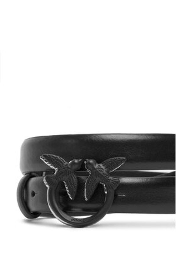 Pinko - PINKO Pasek Damski Love Berry H2 Belt 20251 PLT1 100143 Y5B4 Czarny. Kolor: czarny. Materiał: skóra