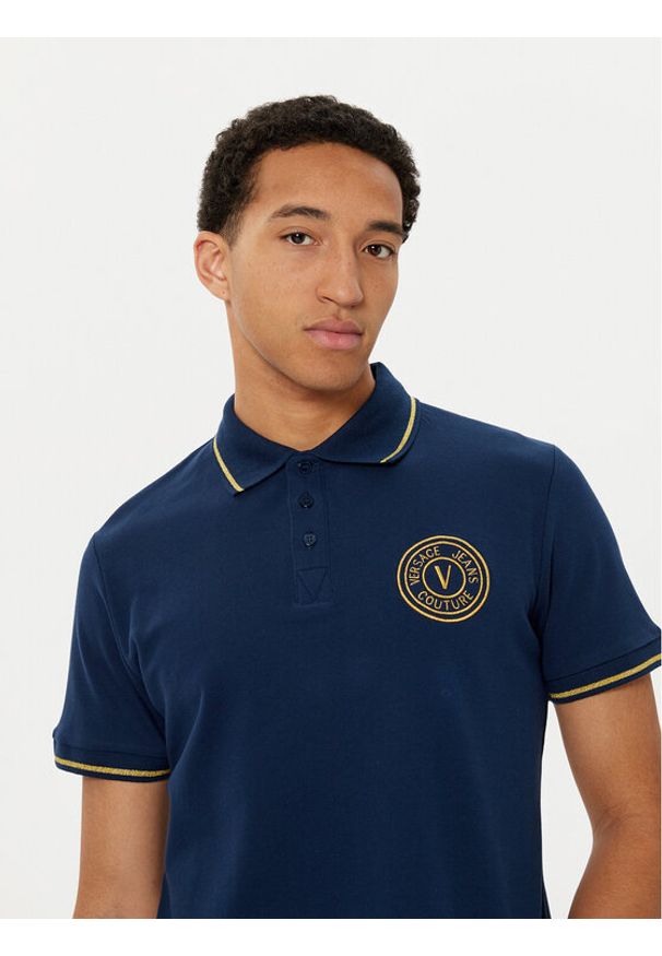 Versace Jeans Couture Polo 78GAGT00 Niebieski Regular Fit. Typ kołnierza: polo. Kolor: niebieski. Materiał: bawełna