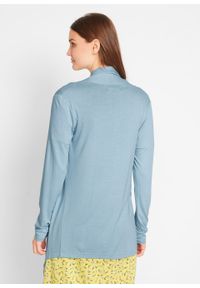 Shirt z wiązanymi przodami, z przyjaznej dla środowiska wiskozy bonprix kremowy niebieski. Kolor: szary. Materiał: wiskoza #6