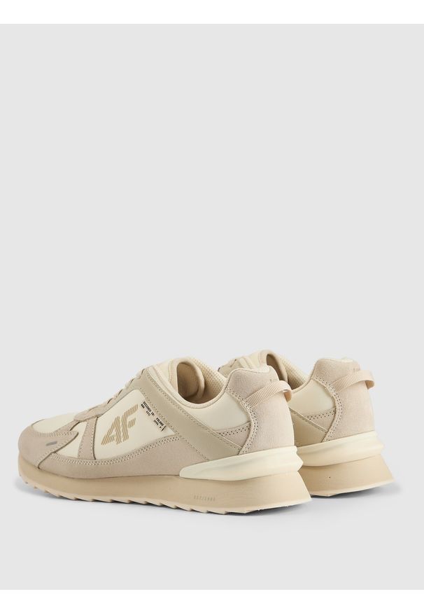 4f - 4F Sneakersy 4CITY z elementami zamszowymi damskie - beżowe 41. Okazja: na co dzień, na spacer. Kolor: beżowy. Materiał: zamsz. Sport: turystyka piesza