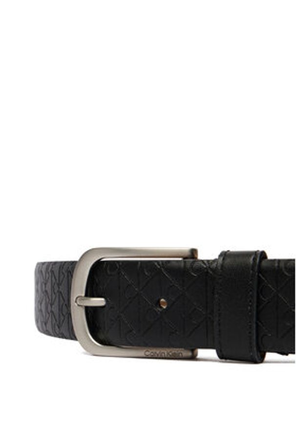 Calvin Klein Pasek Casual Pin Buckle Aop 32Mm Fixed LV04D7074G Czarny. Kolor: czarny. Materiał: skóra. Styl: casual