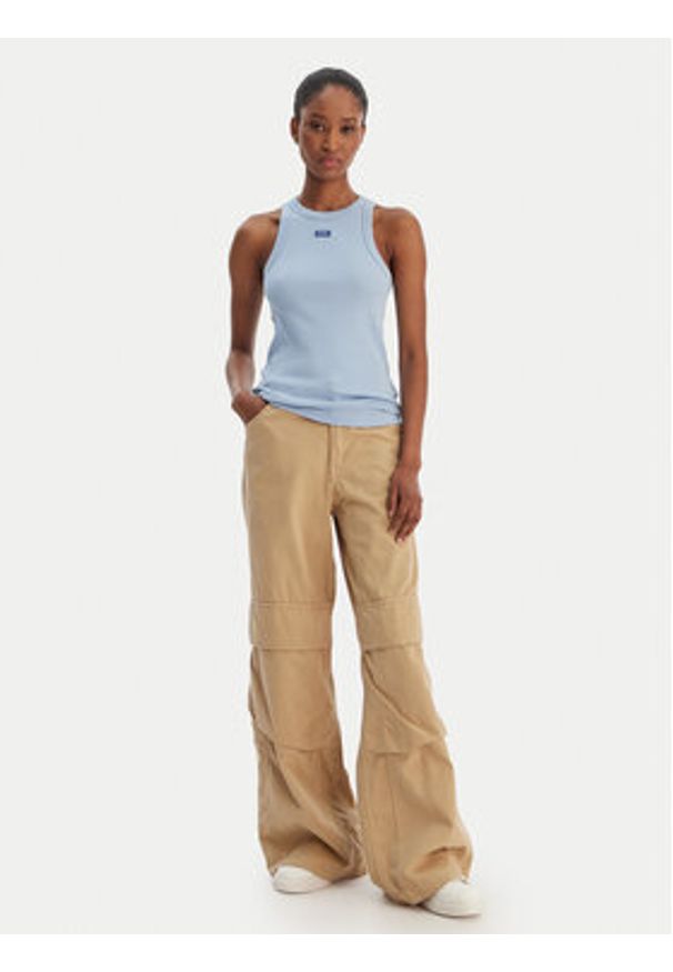 Hugo - HUGO Top Easy 50508857 Błękitny Slim Fit. Kolor: niebieski. Materiał: bawełna