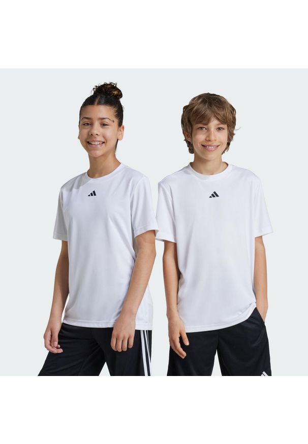 Adidas - Koszulka Train Essentials Logo Regular Fit Kids. Kolor: biały, wielokolorowy, czarny. Materiał: materiał