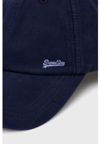 Superdry czapka kolor granatowy gładka. Kolor: niebieski. Wzór: gładki #2