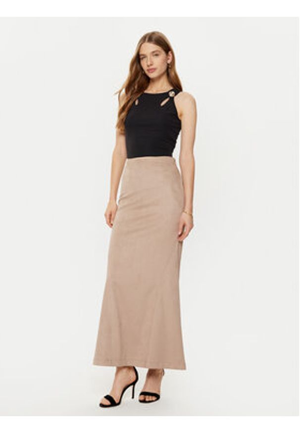 Guess Spódnica maxi W5RD51 WE0L0 Beżowy Regular Fit. Kolor: beżowy. Materiał: syntetyk