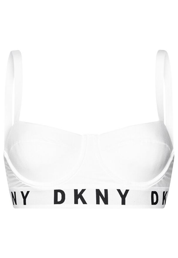 DKNY Biustonosz z fiszbiną DK4521 Biały. Kolor: biały. Materiał: bawełna