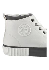 Big-Star - Białe Sneakersy Big Star Damskie Wygodne Buty. Kolor: biały. Materiał: dzianina, syntetyk, skóra ekologiczna, futro. Szerokość cholewki: normalna #4
