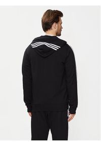 Adidas - adidas Bluza Essentials French Terry 3-Stripes Full-Zip Hoodie IC0433 Czarny Regular Fit. Kolor: czarny. Materiał: bawełna