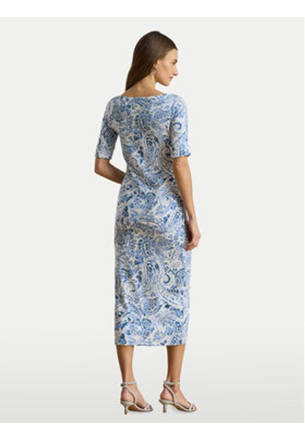Lauren Ralph Lauren - LAUREN RALPH LAUREN Sukienka codzienna 200B22023001 Niebieski jasny Slim Fit. Okazja: na co dzień. Kolor: niebieski. Materiał: bawełna. Typ sukienki: proste. Styl: casual