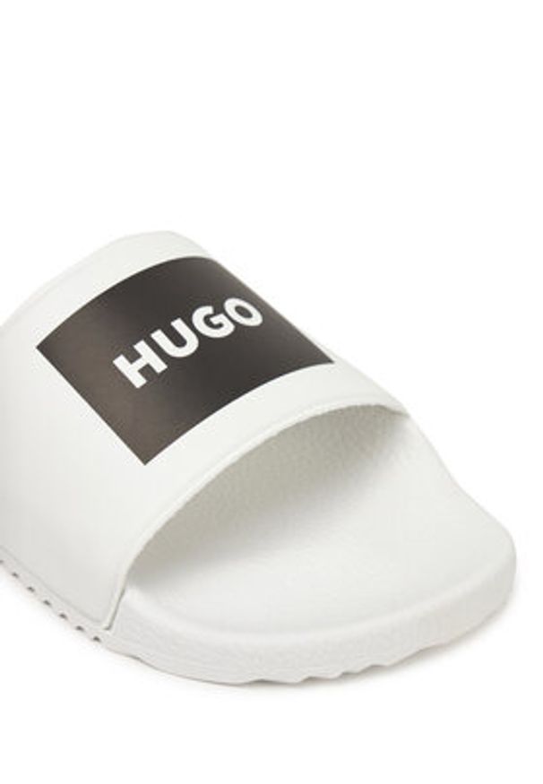 Hugo - HUGO Klapki Timein 50546281 Biały. Kolor: biały. Materiał: skóra