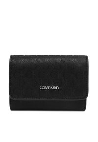 Calvin Klein Mały Portfel Damski Ck Must Small Trifold_Mono K60K612939 Czarny. Kolor: czarny. Materiał: skóra