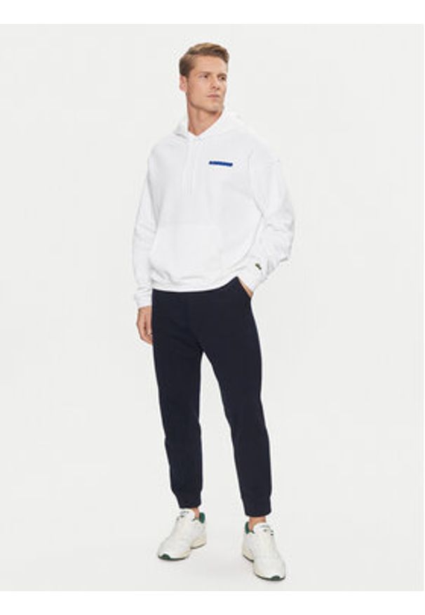 Lacoste Bluza SH6533 Biały Loose Fit. Kolor: biały. Materiał: bawełna