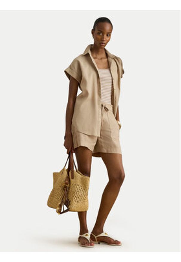 Lauren Ralph Lauren - LAUREN RALPH LAUREN Koszula 200699152052 Beżowy Relaxed Fit. Kolor: beżowy. Materiał: len
