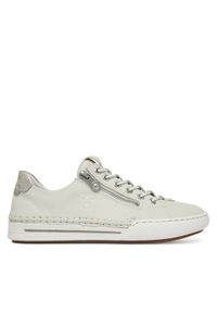 Rieker Sneakersy L7250-80 Écru. Materiał: skóra