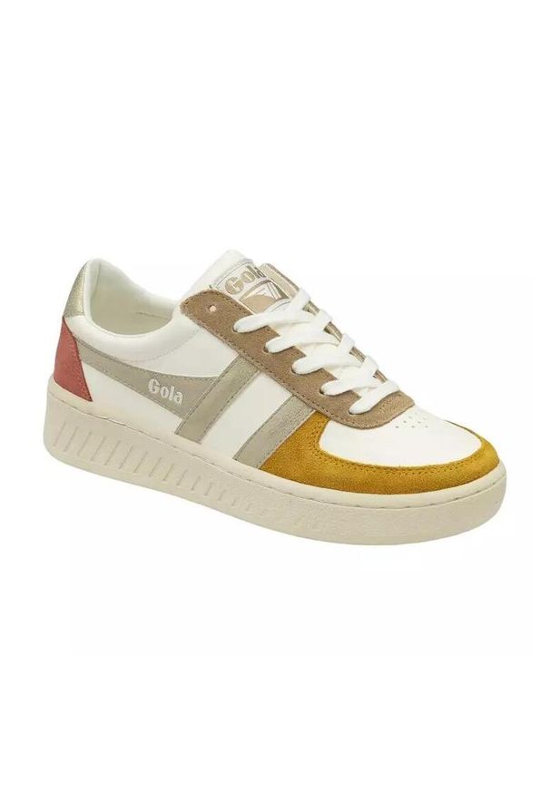 Buty do chodzenia damskie Gola Grandslam Quadrant. Kolor: biały, wielokolorowy. Materiał: materiał, skóra. Szerokość cholewki: normalna. Sport: turystyka piesza