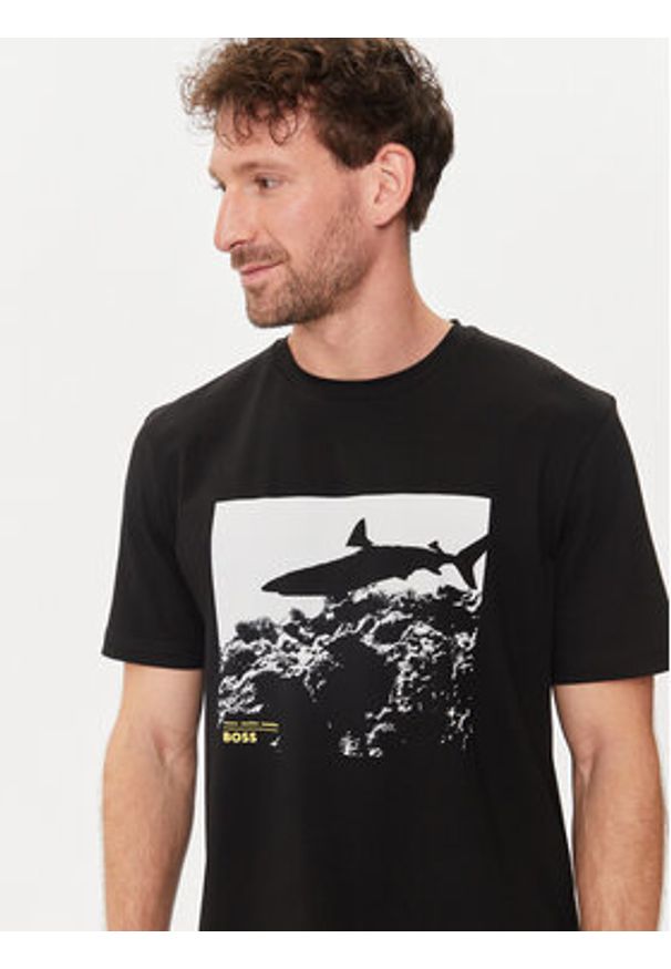 BOSS - Boss T-Shirt Te_Sea_Horse 50515626 Czarny Regular Fit. Kolor: czarny. Materiał: bawełna