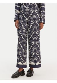 Weekend Max Mara Spodnie materiałowe Ottico 2615131011 Granatowy Wide Leg. Kolor: niebieski. Materiał: jedwab #1
