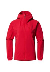 Haglöfs - Kurtka przeciwdeszczowa damska Rosson Softshell Hood. Kolor: czerwony. Materiał: softshell