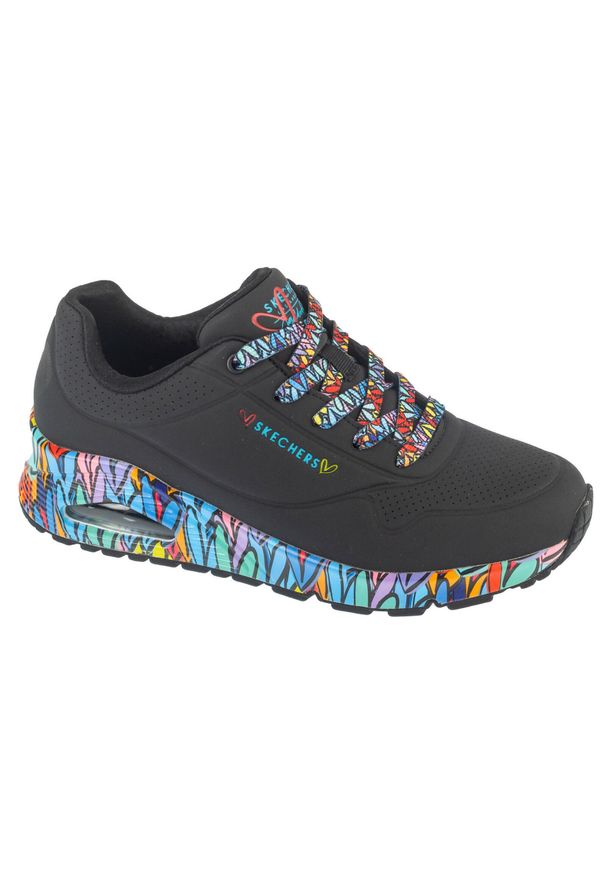 skechers - Buty sportowe Sneakersy damskie, Uno - Ravaged Love. Kolor: czarny. Sport: turystyka piesza