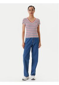 Tommy Jeans T-Shirt Essential DW0DW17385 Biały Slim Fit. Kolor: biały. Materiał: bawełna