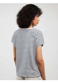 Big-Star - Koszulka damska w paski biało-granatowa Aleksa 403. Okazja: na co dzień. Kolor: niebieski. Materiał: dzianina, bawełna, żakard. Wzór: paski. Styl: casual, klasyczny #8