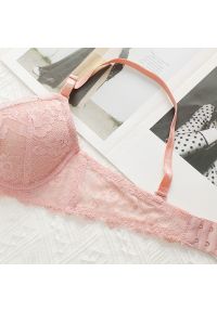 Intica - Biustonosz push-up koronkowy z regulowanymi ramiączkami Tony. Kolor: różowy. Materiał: koronka. Rodzaj stanika: push-up. Wzór: koronka #5