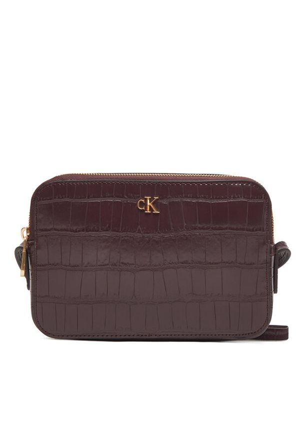 Calvin Klein Torebka LV04F3285G Bordowy. Kolor: czerwony. Materiał: skórzane