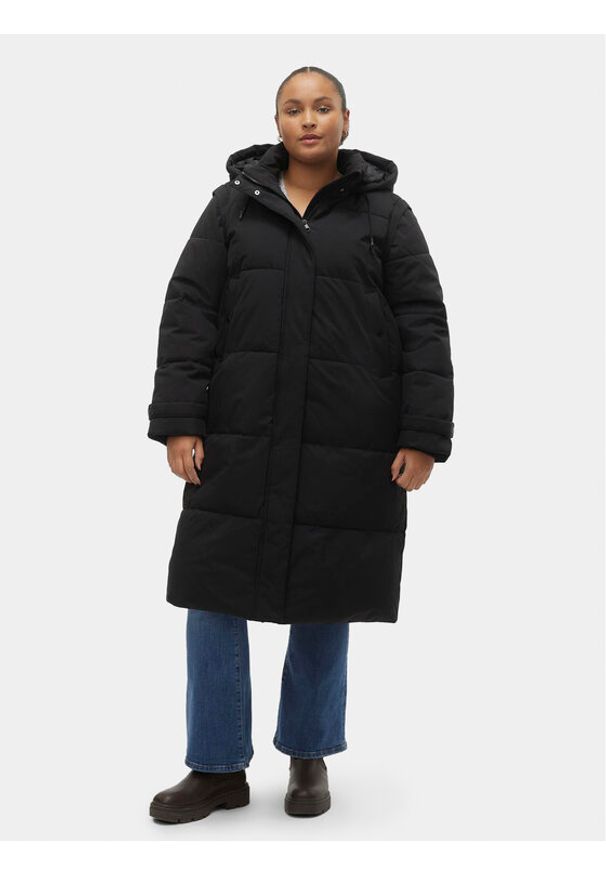 Vero Moda Curve Płaszcz zimowy Margaret 10301538 Czarny Regular Fit. Kolor: czarny. Materiał: syntetyk. Sezon: zima