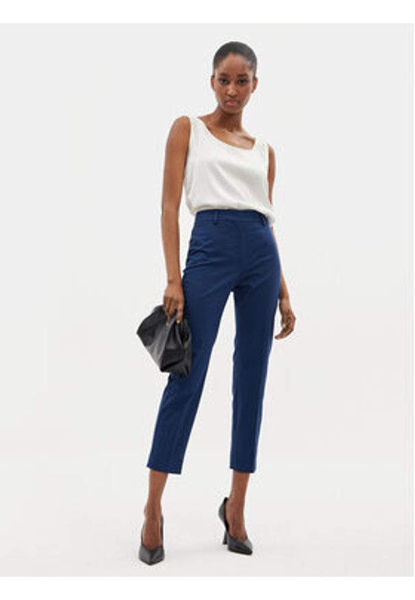 Weekend Max Mara Spodnie materiałowe Cecco 2415131032 Granatowy Regular Fit. Kolor: niebieski. Materiał: bawełna