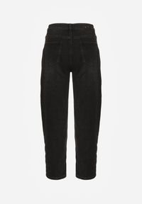 Renee - Czarne Jeansy Mom Fit High Waist z Dodatkiem Wiskozy Aclonea. Stan: podwyższony. Kolor: czarny. Długość: krótkie. Styl: elegancki, klasyczny #5