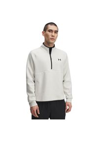 Bluza z pół zamkiem i kieszenią kangurką Under Armour Unstoppable Fleece. Kolor: biały #1