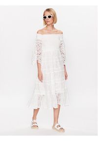 Iconique Sukienka letnia IC23 018 Biały Regular Fit. Kolor: biały. Materiał: bawełna, syntetyk. Sezon: lato #8
