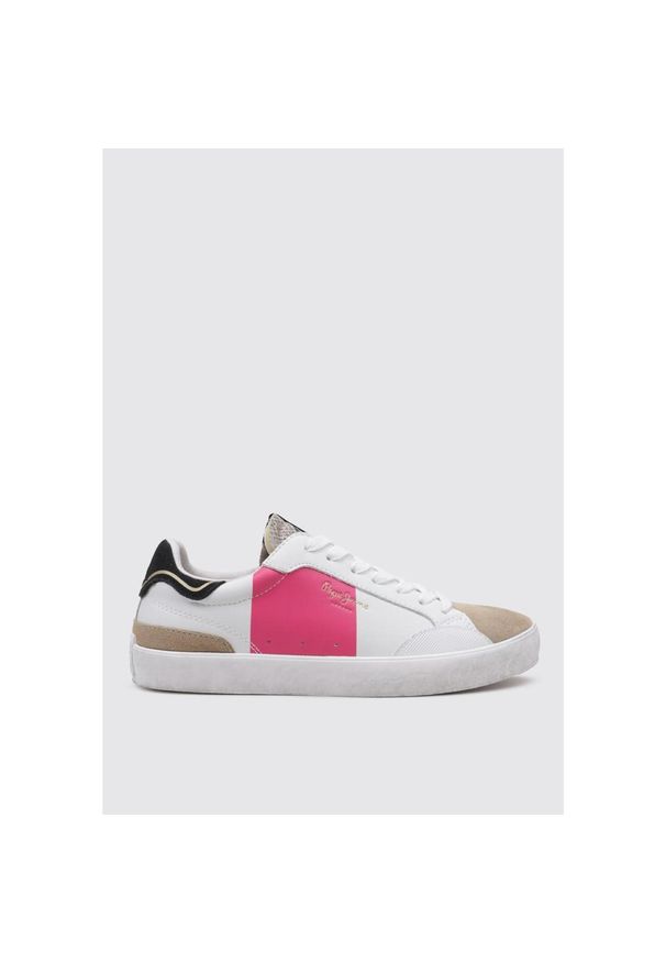 Pepe Jeans - Buty PEPE JEANS LANE ELLE W Biały. Kolor: różowy. Materiał: syntetyk, skóra