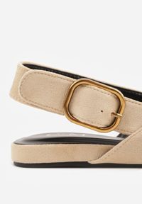 Renee - Jasnobeżowe Sandały Typu Slingback z Wyciętą Cholewką Phellilea. Zapięcie: pasek. Kolor: beżowy #6