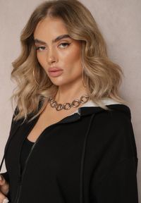 Renee - Czarny Komplet Dresowy 2-częściowy z Bluzą i Spodniami Vexira. Kolor: czarny. Materiał: dresówka