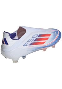 Adidas - Buty piłkarskie adidas F50 Elite Ll Fg IF8819 białe. Kolor: biały. Materiał: materiał. Szerokość cholewki: normalna. Sport: piłka nożna