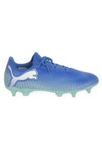 Buty piłkarskie męskie Puma Future 7 Play. Zapięcie: sznurówki. Kolor: niebieski. Materiał: materiał, syntetyk. Szerokość cholewki: normalna. Sport: piłka nożna