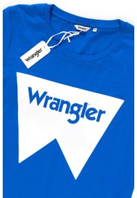 Wrangler - WRANGLER T SHIRT DAMSKI FESTIVAL TEE VICTORIA BLUE W7016EVJS. Wzór: nadruk #3