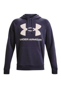 Bluza męska Under Armour Rival Fleece Big Logo HD. Kolor: fioletowy. Materiał: dresówka. Sport: fitness