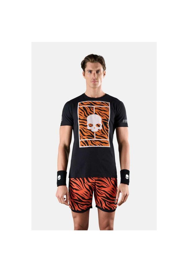 HYDROGEN - Koszulka tenisowa męska z krótkim rękawem Hydrogen Tennis Court Cotton Tee. Kolor: wielokolorowy, biały, czarny, pomarańczowy. Materiał: bawełna. Długość rękawa: krótki rękaw. Długość: krótkie. Sport: tenis
