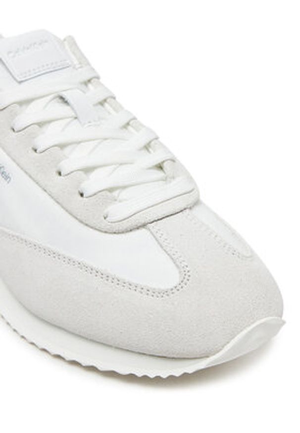 Calvin Klein Sneakersy Runner Lace Up - Nylon Mix HW0HW02395 Biały. Kolor: biały. Materiał: skóra