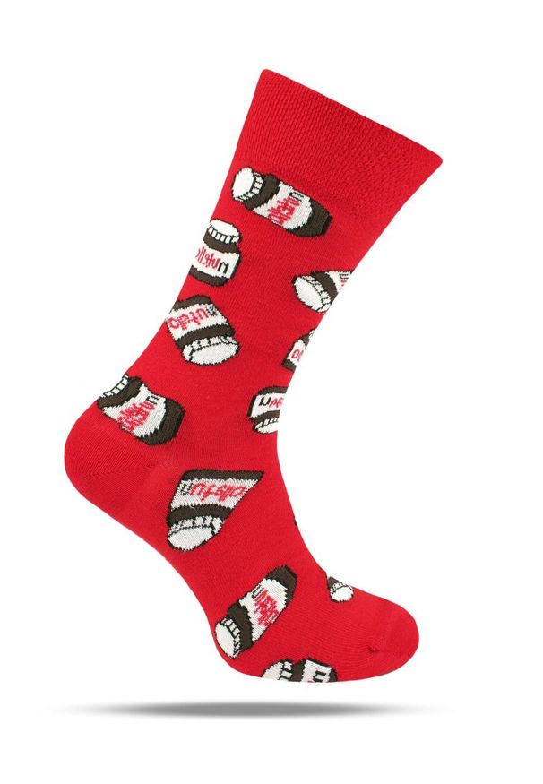 His Story - Skarpetki Bawełniane - Tematyczne - Czerwone, Nutella. Kolor: czerwony. Materiał: elastan, bawełna, poliamid